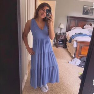 Blue M v neck maxi dress!!